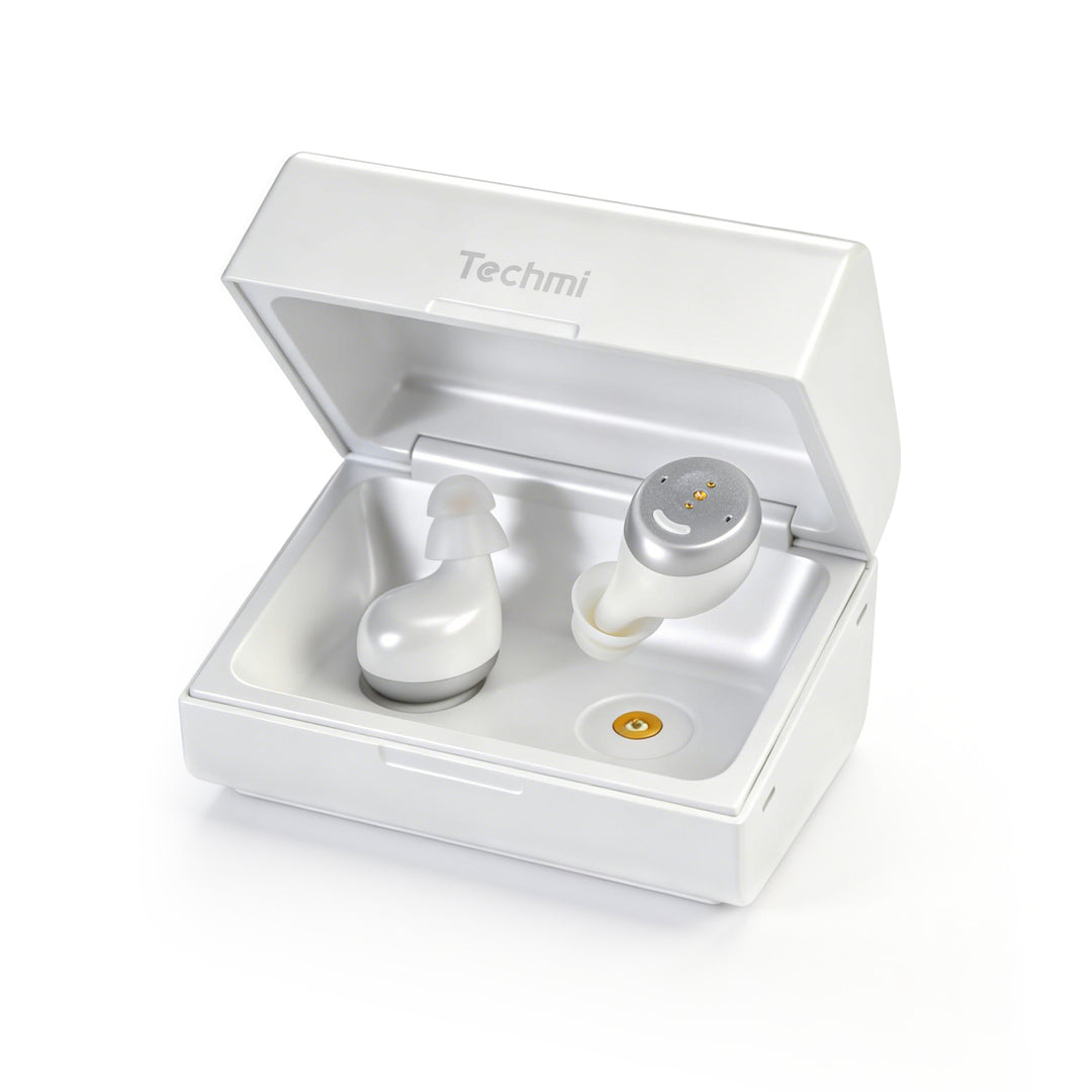 Techmi Match: In-Ear OTC Hearing Aids with Bluetooth 5.3 | 43dB Gain & App Control